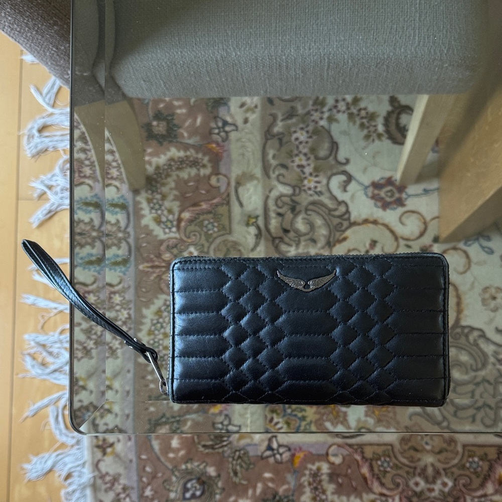 Zadig & Voltaire Black Quilted Wristlet